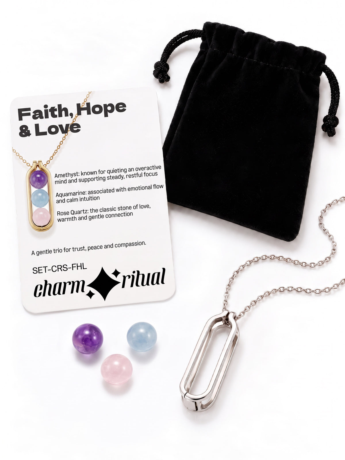 Faith, Hope & Love Energy Necklace